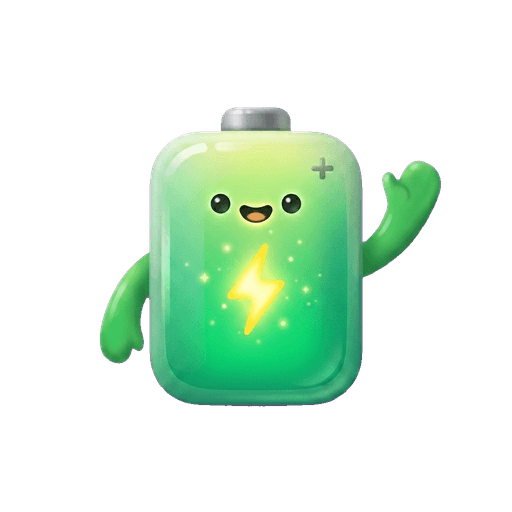 Wattson, the battery mascot, waving